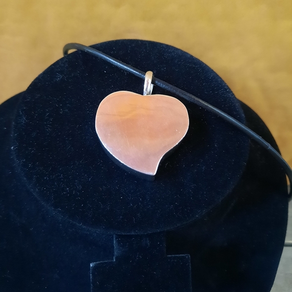 Vintage Sterling Silver 3D Heart Necklace - Picture 5 of 12